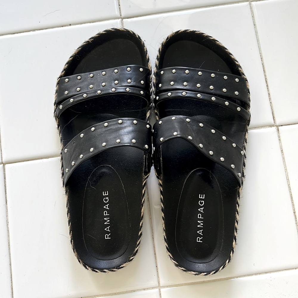 Black studded sandals